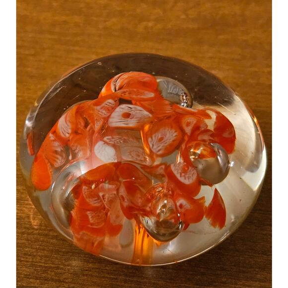 Vintage Handblown Bubbled Glass Paperweight Art Decor Display - Picture 6 of 6